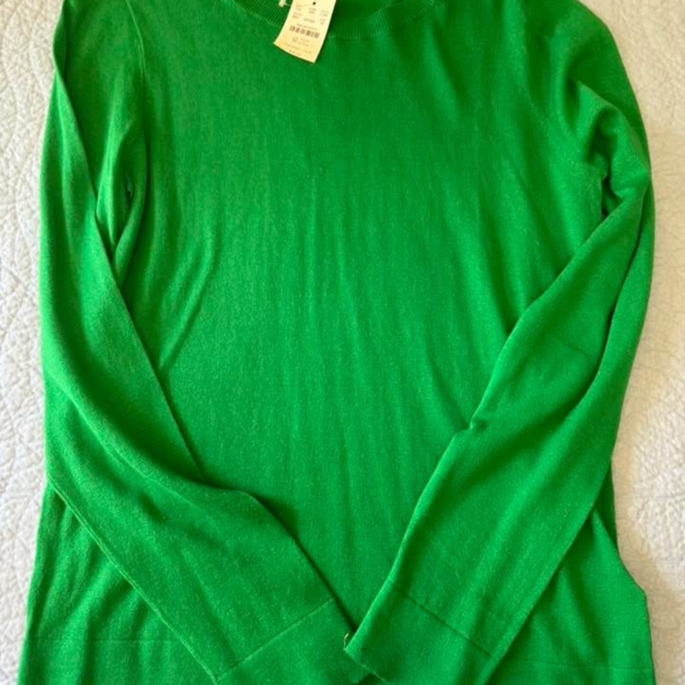 J. Crew Bright Green Crewneck Sweater